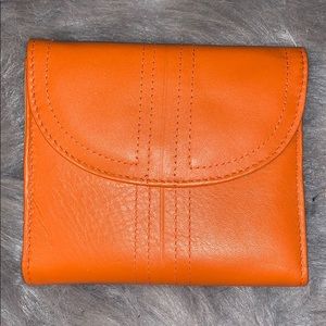Buxton Orange Exterior genuine leather wallet
